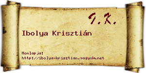 Ibolya Krisztián névjegykártya